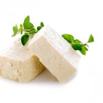 tofu cheese on white background