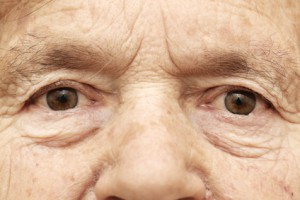 Close up of senior woman's face- focus on eyes