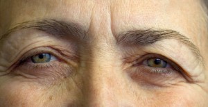 Elderly womans eyes closeup